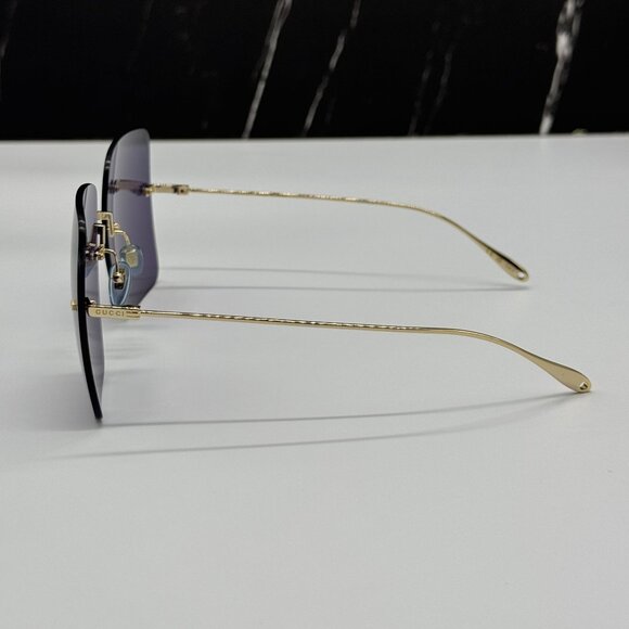 NEW GUCCI SUNGLASSES GG1147S 004 GOLD BLUE WOMEN EYEWEAR GUCCI PLUS EARRINGS main image 4